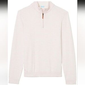J.McLaughlin Men's White Stripe Justin Cashmere-Blend Sweater In Pink Stripe